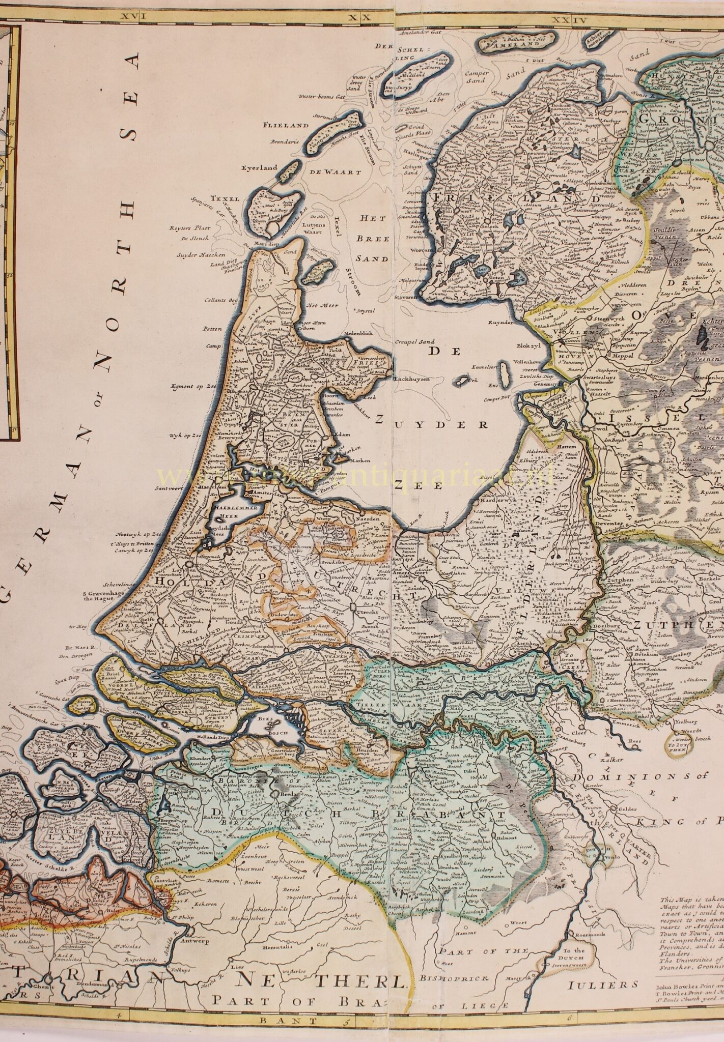Dutch Republic Antique 18th Century Map Netherlands History Engraving