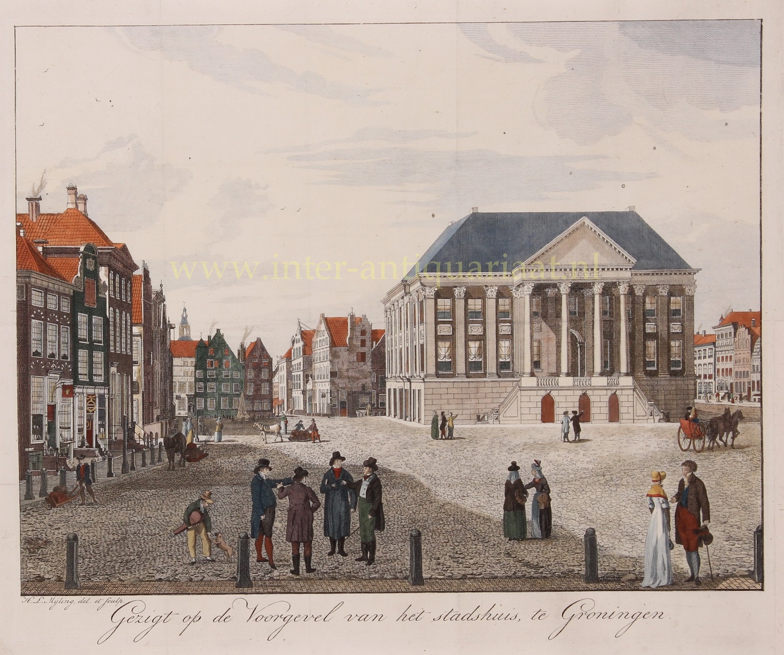 Mijling-- H.L. - Groningen Grote Markt - Hendrik Leffert Mijling, 1810-1821