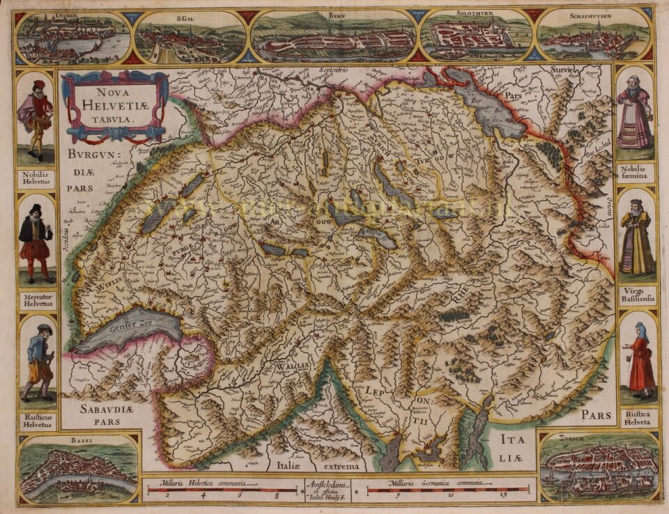 17e-eeuwse kaart van Zwitserland