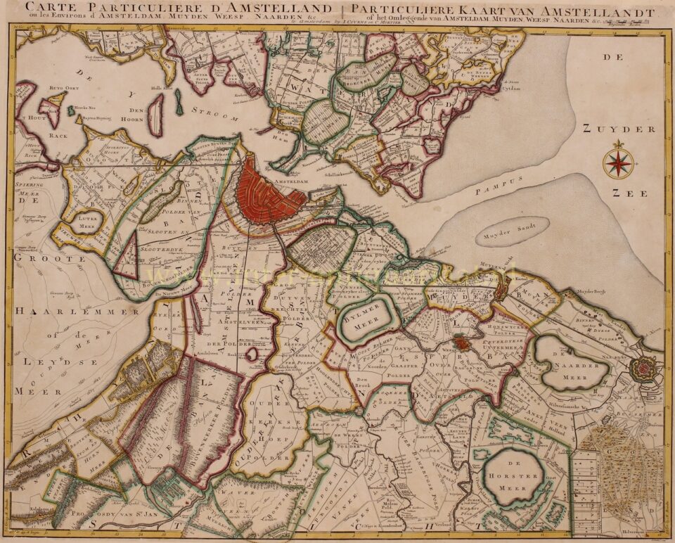 18e-eeuwse kaarrt van het Amstelland