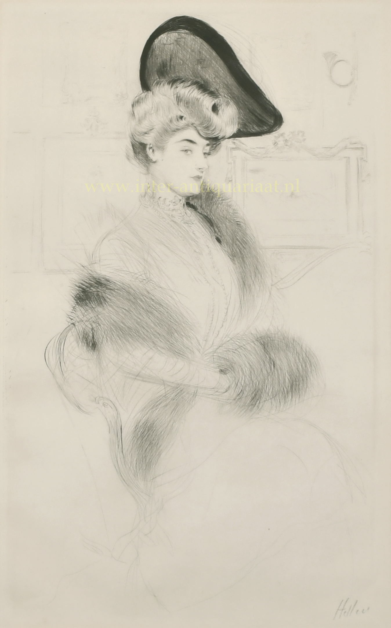 Helleu-- Paul Csar (1859-1927) - Marguerite Labady - Paul Csar Helleu, ca. 1900
