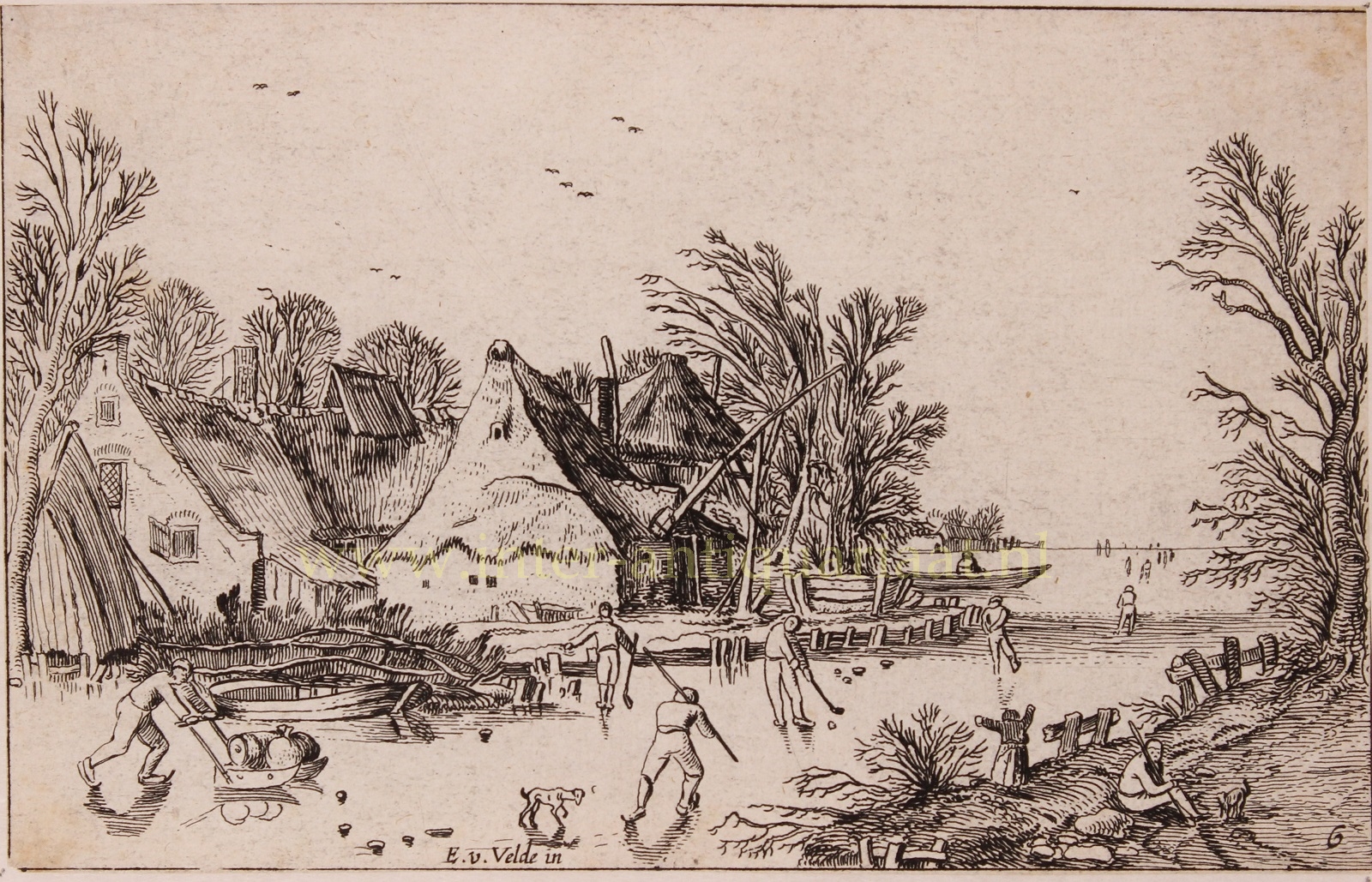 Velde-- Esaias van de (1591 - 1630) - Dutch winter landscape - Esaias van de Velde, 1614