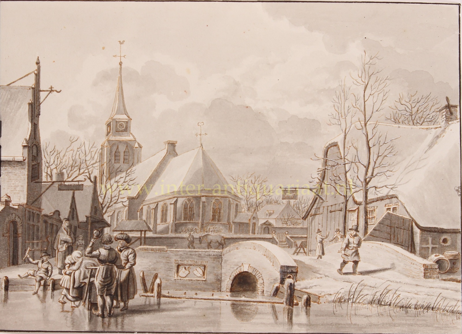  - Winter in a Dutch village - De la Fontaine Verweij Jr., 1826