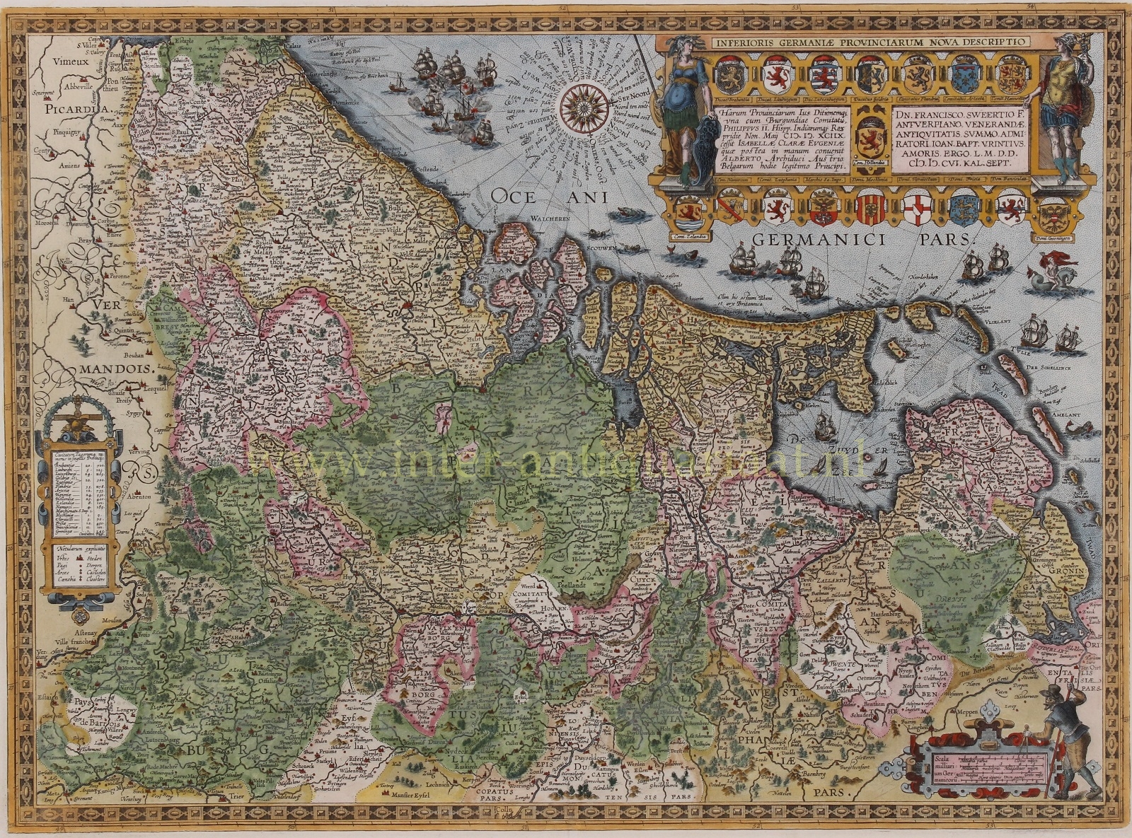 Ortelius-- Abraham - Seventeen Provinces - Johann Baptist Vrients / Abraham Ortelius, 1606