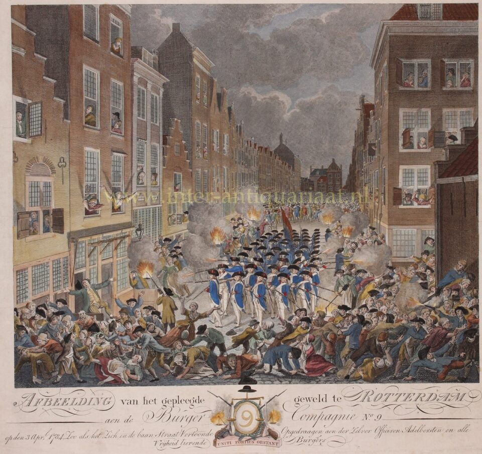 Rotterdam, rellen tussen orangisten en patriotten, 1784