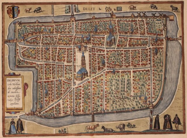 16e-eeuwse kaart van Delft