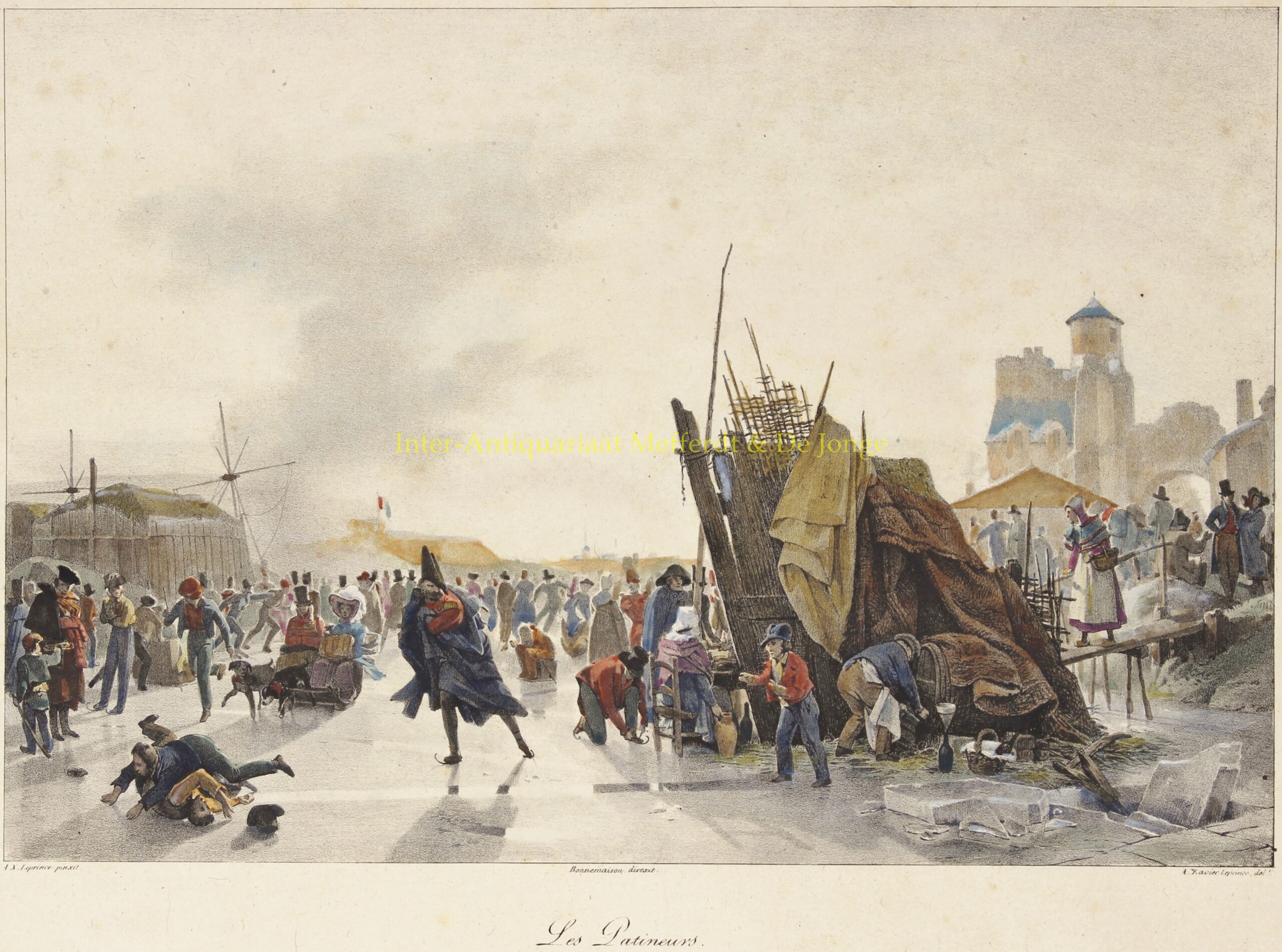  - The Ice Skaters -  after Auguste-Xavier Leprince, ca. 1823