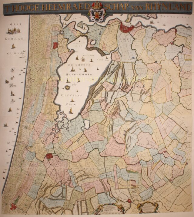 wandkaart Hoogheemraadschap RIjnland 1746