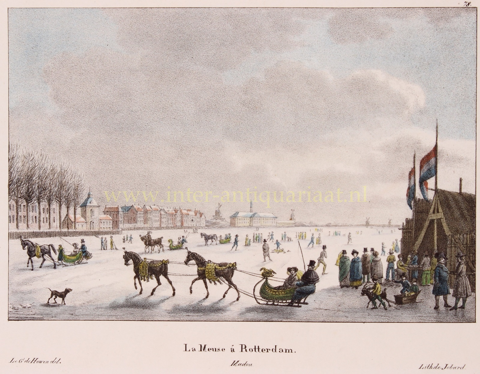 - Rotterdam ice skating - Ambroise Jobard after Otto von der Howen, 1825