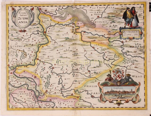 17e eeuwse kaart Gaafschap Zutphen