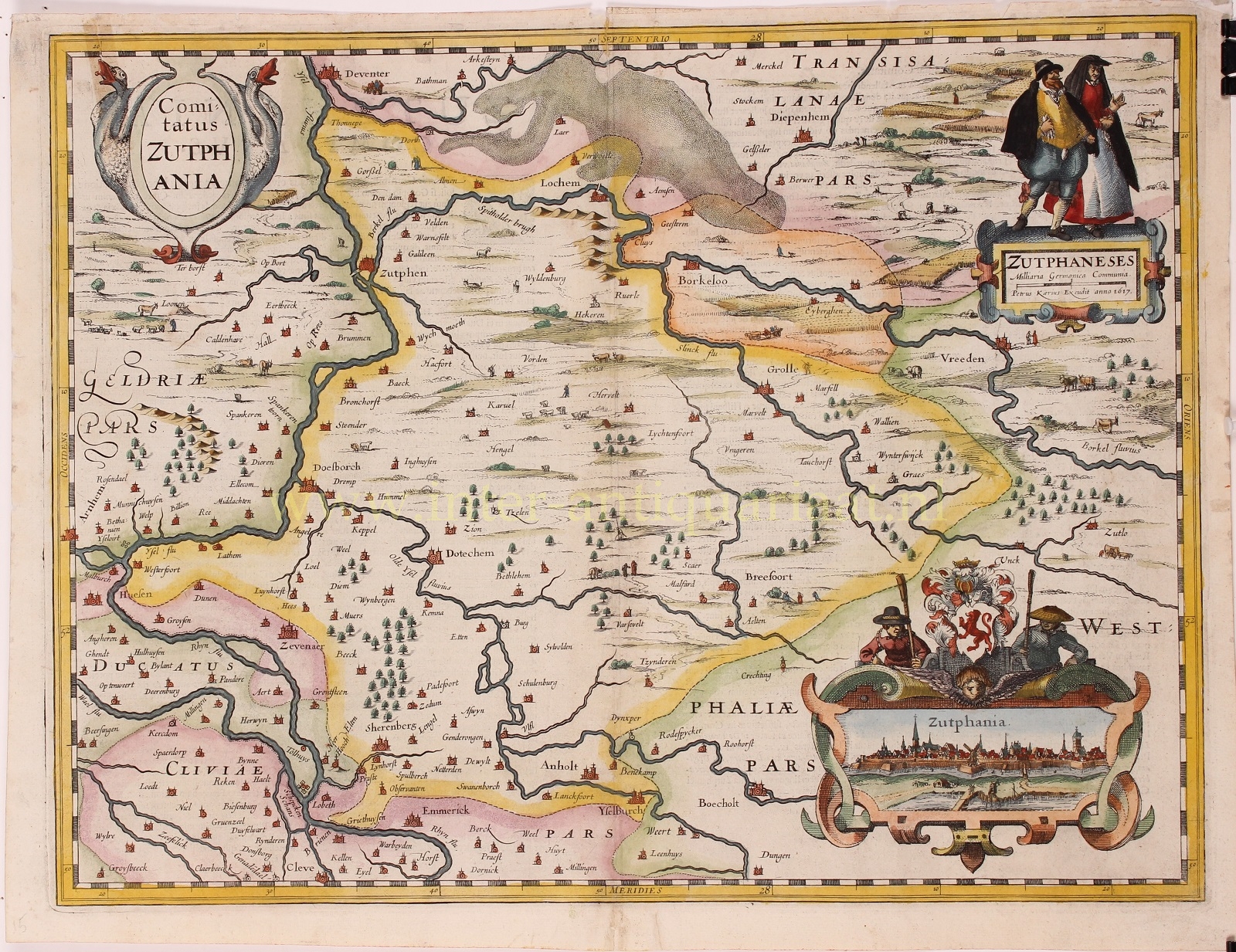 Kaerius-- Petrus - Guelders, County of Zutphen - Petrus Kaerius, 1617