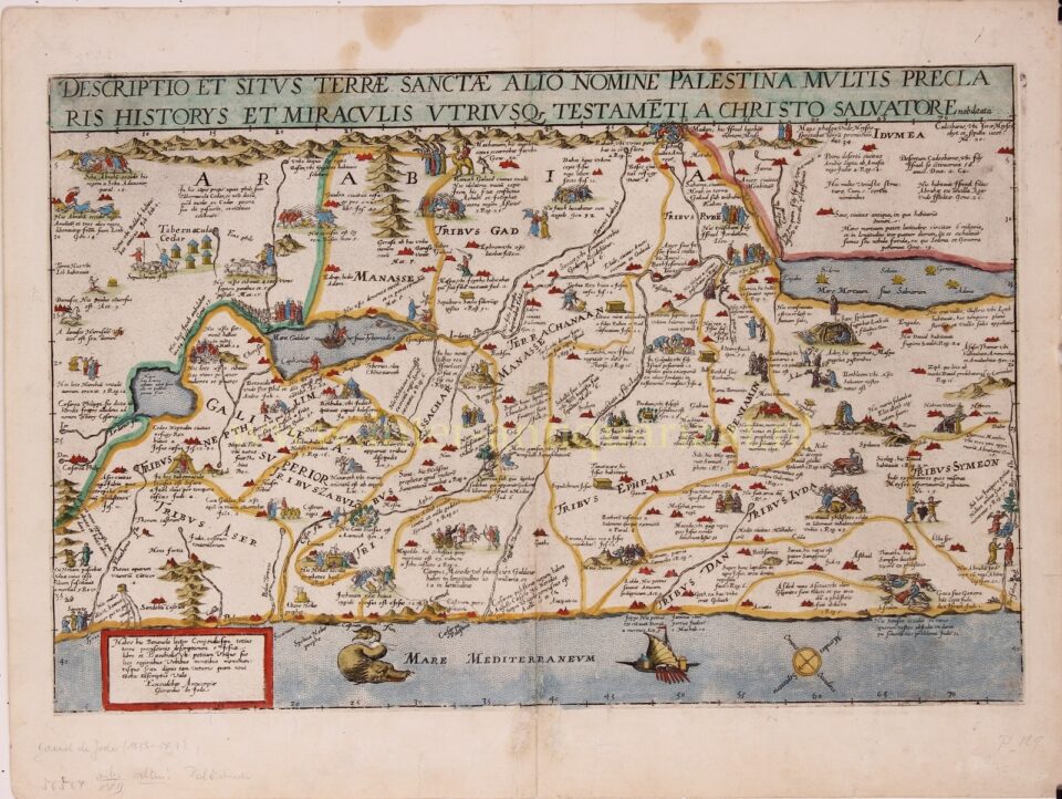 16th century map of the Holy Land by Gerard and Cornelis de Jode