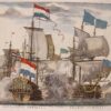 Nederlands vlaggenschip in strijd met Frans vlaggenschip, eind 17e-eeuw