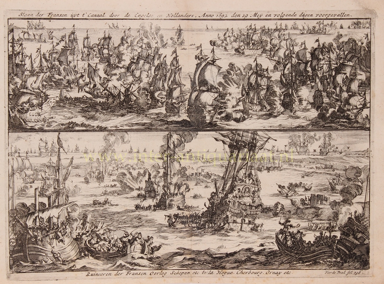 Luyken-- Jan (1649-1712) - Battles of Barfleur and La Hougue - Jan Luyken, 1694