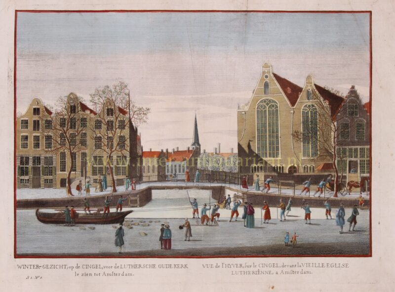 Amsterdam, winter on the Singel canal – after Herman Schouten, c. 1783