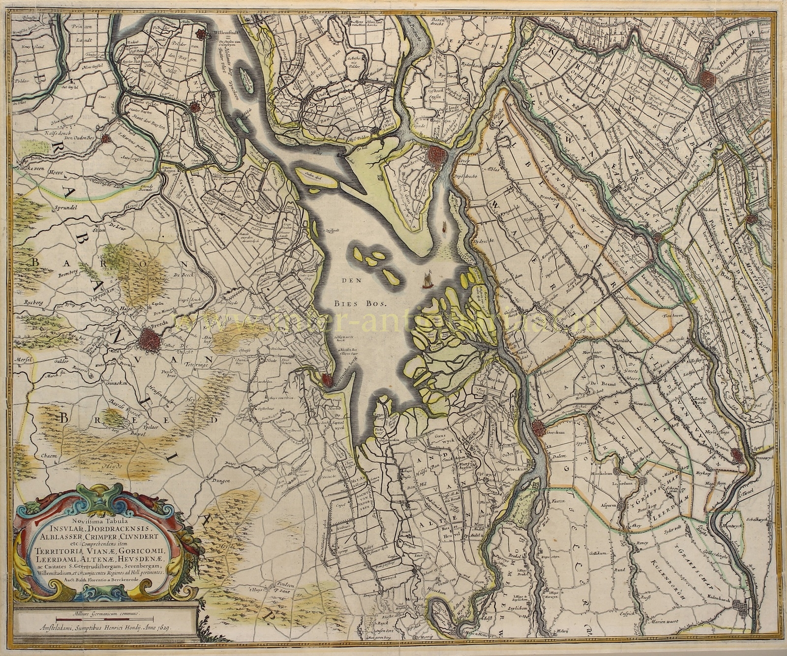 Hondius-- Henricus - South-Holland, Brabant, Biesbosch - Henricus Hondius, 1629