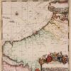 oude kaart van Normandië eind 17e-eeuw