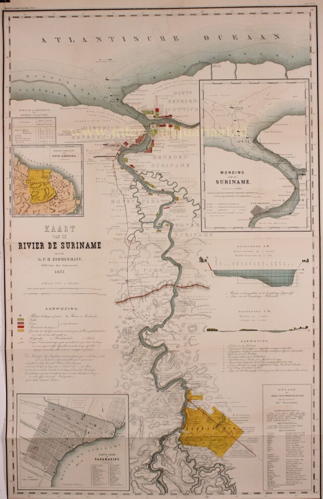 19e-eeuwse kaart Suriname