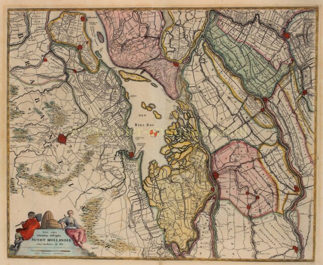 18e-eeuwse kaart van Zuid-Holland, Brabant en de Biesbosch