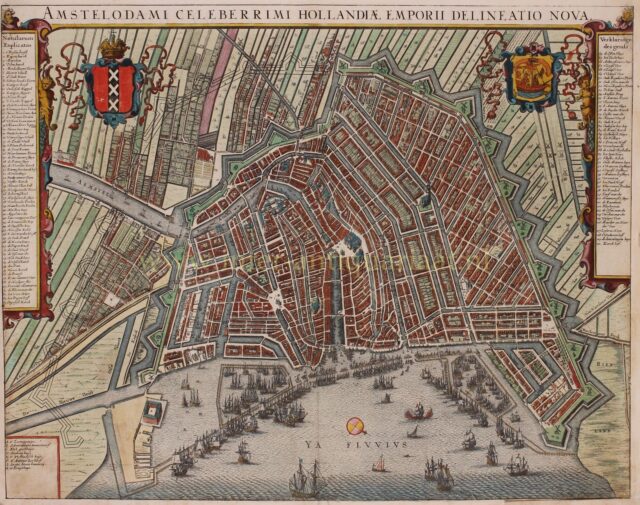 17e-eeuwse kaart van Amsterdam door Johannes Janssonius