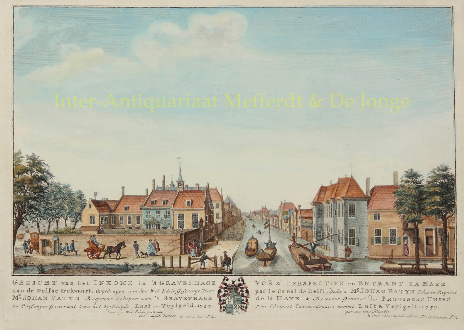 Scheurleer-- Hendrik Florisz. (1692-1768) - Den Haag, Delftse Trekvaart -  Hendrik Florisz. Scheurleer, 1757