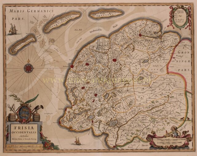 oude kaart Friesland 17e-eeuw