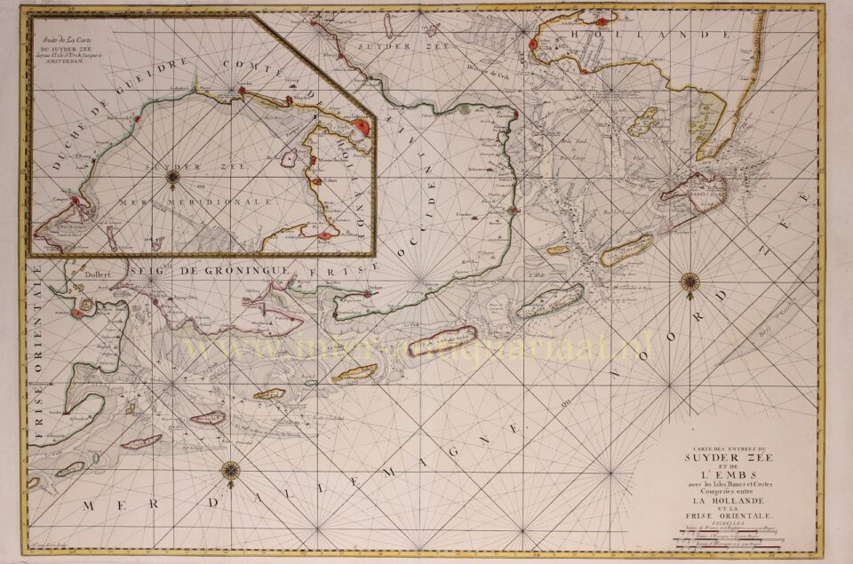 17th century map of the Dutch Wadden Sea