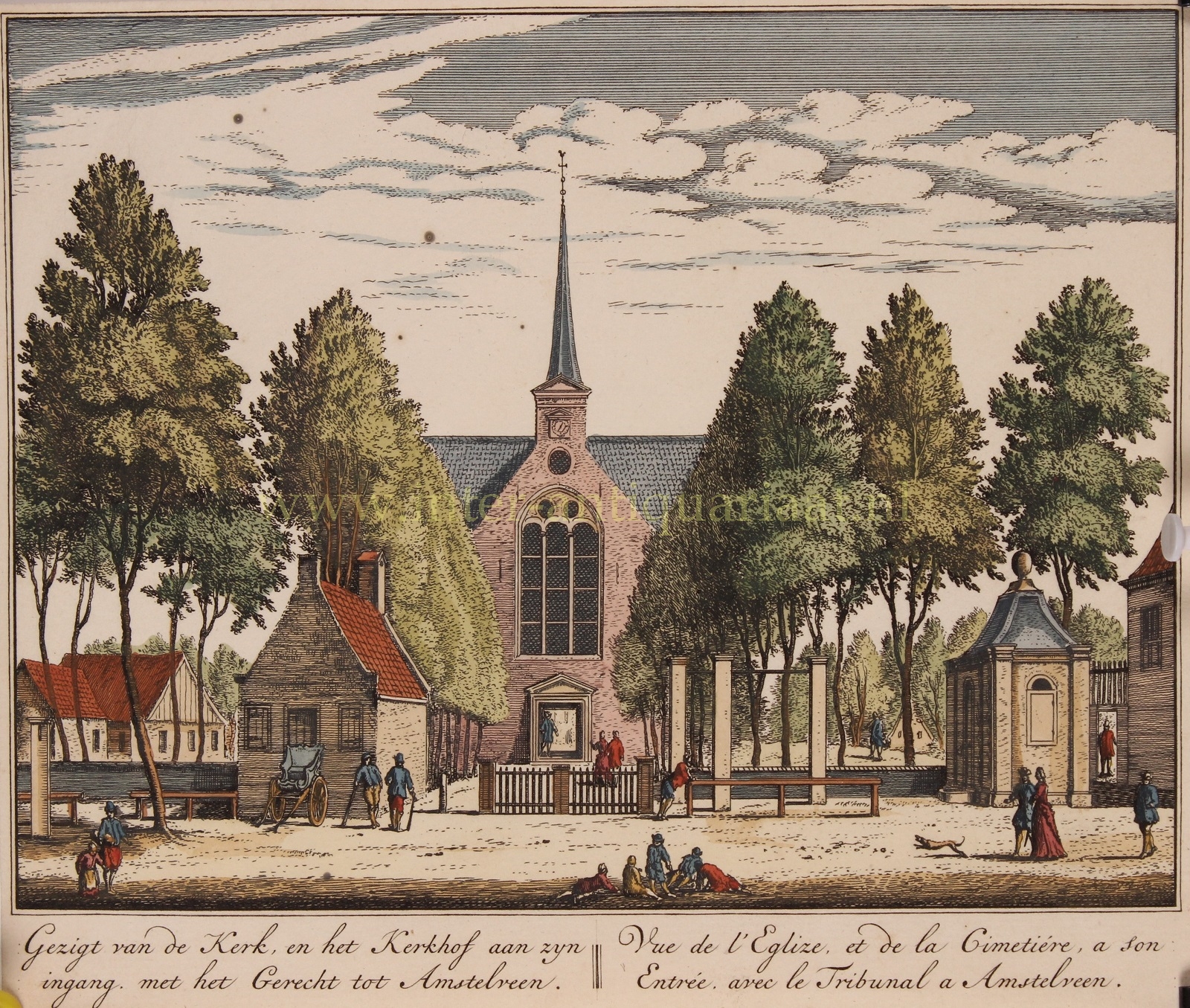 Rademaker-- Abraham - Amstelveen, church and court of justice - Abraham Rademaker, 1727