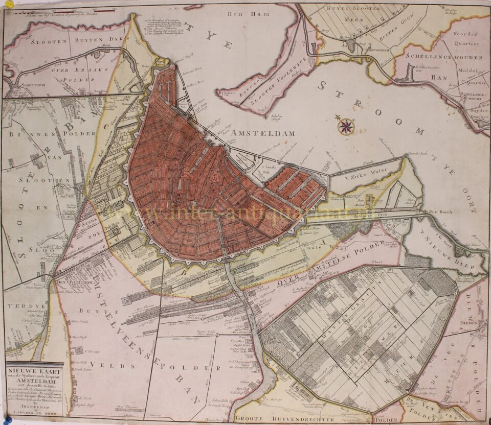 oude kaart Amsterdam 18e eeuw