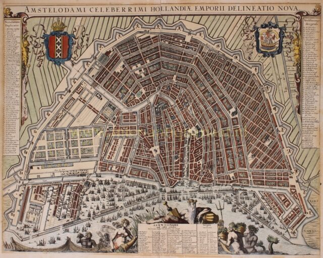 oude kaart van Amsterdam 17e eeuw
