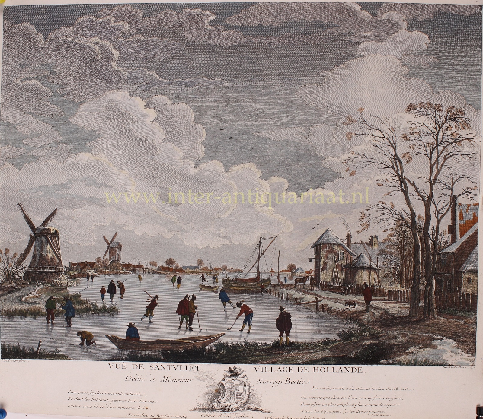 Le Bas-- Jacques-Philippe (1707-1783) - Dutch skating scene - Jacques-Philippe le Bas after Adriaen van Drever, ca. 1780