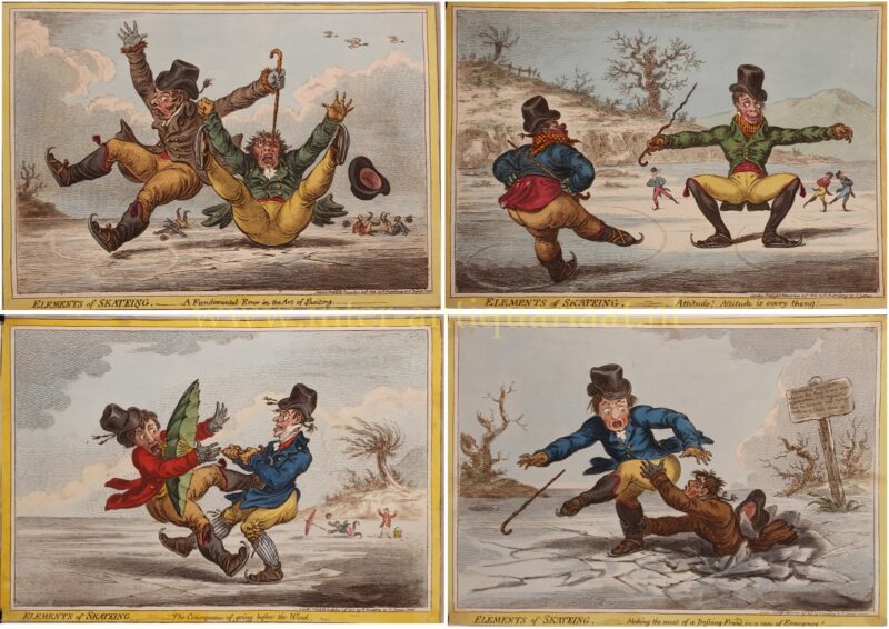 Skating satire – James Gillray, 1805