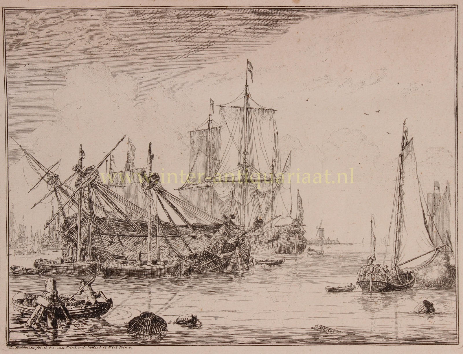 Backhuysen-- Ludolf (1631-1708) - Ships before Amsterdam - Ludolf Bakhuysen, 1701