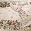 18th century wall map of the Americas