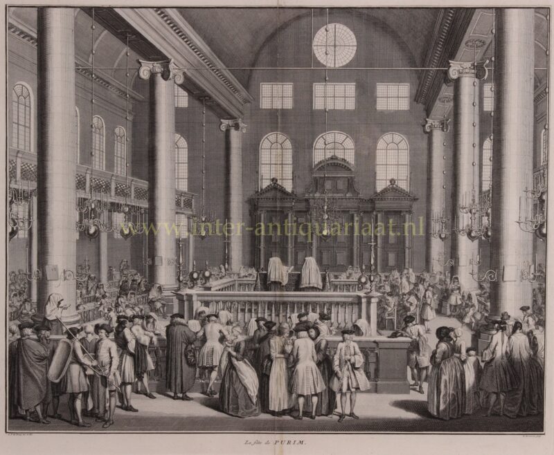 Purim in the Portugese synagoge in Amsterdam – Bernard Picart, 1738