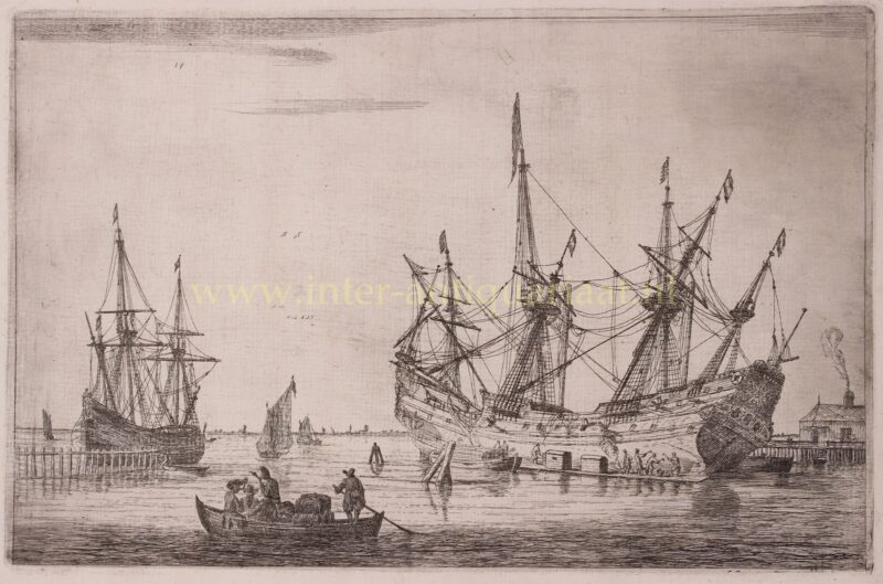 Men caulking the hull of a ship – Reinier Nooms (Zeeman), ca. 1660