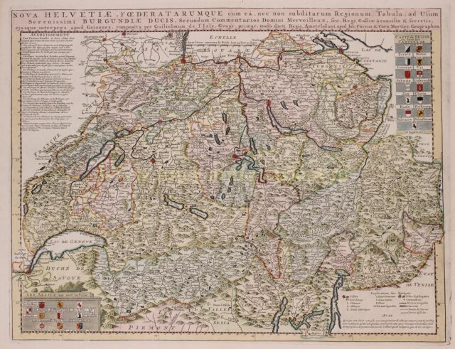 18e-eeuwse kaart van de Zwitserse Confederatie
