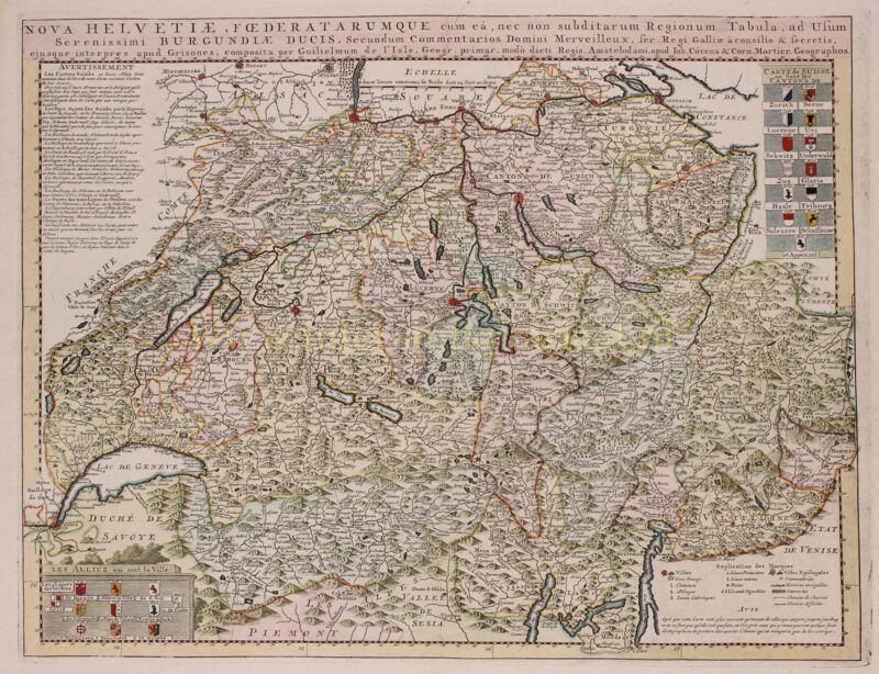 Switserland – Guillaume De l’Isle / Covens & Mortier, c. 1758
