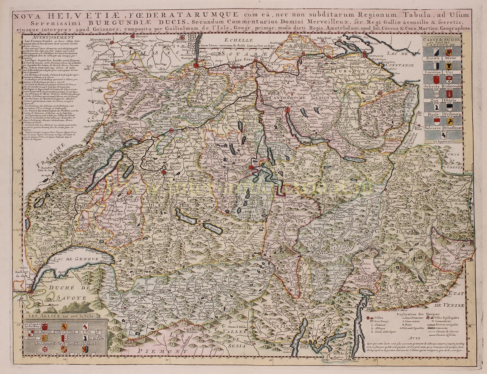 Covens & Mortier - Switserland - Guillaume De lIsle / Covens & Mortier, c. 1758