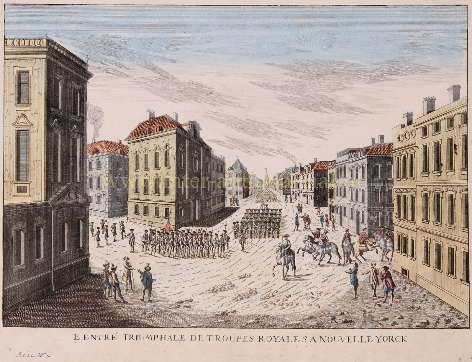  - New York, British troops entering the city - after Franz Xavier Habermann, c. 1776
