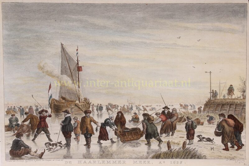 Winter scene of the Haarlemmermeer – Simon Fokke after Hendrick Avercamp, mid-18th century