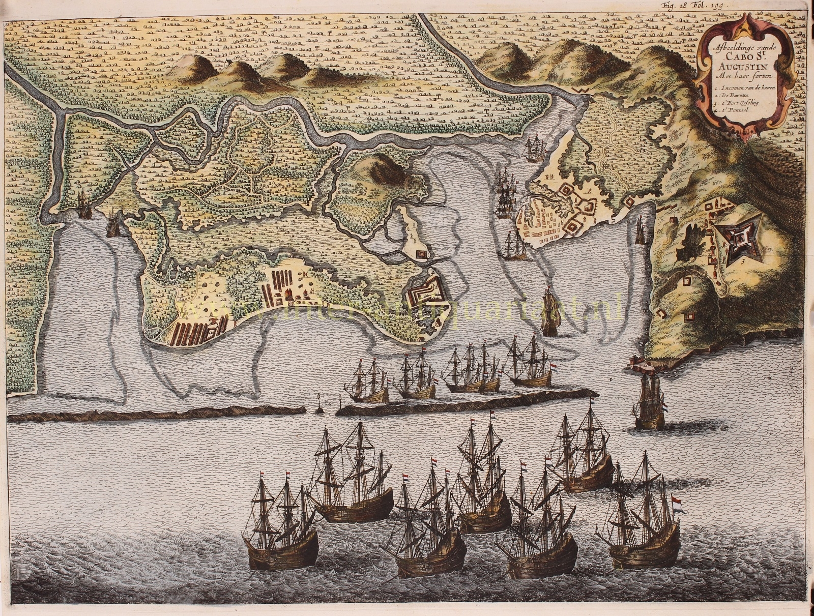 Janssonius-- Johannes - Dutch Brazil, Cabo de Santo Agostinho - Johannes Janssonius, 1651