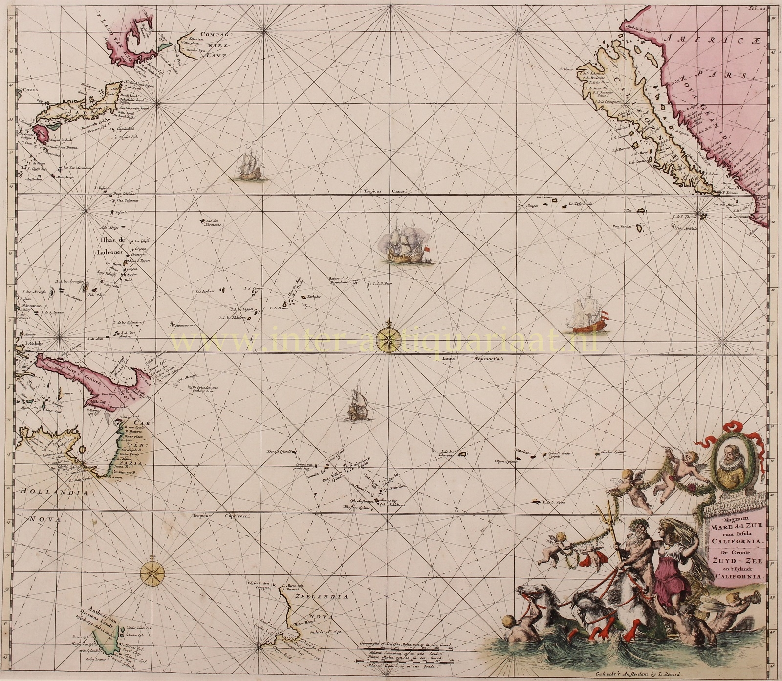Wit-- Frederick de (1630-1706) - Pacific, Australia + New Zealand - Frederick de Wit/Louis Renard, c. 1715