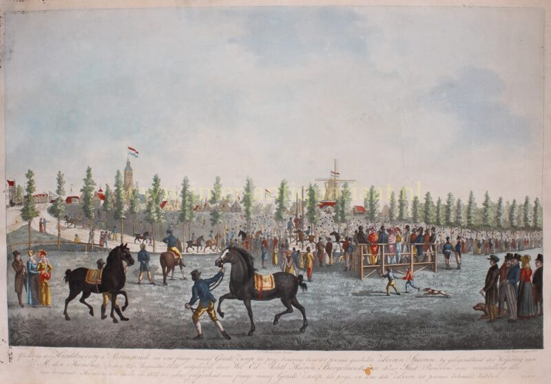 Horse racing in Purmerend – Pieter van der Meulen after Cornelis Bok, 1821