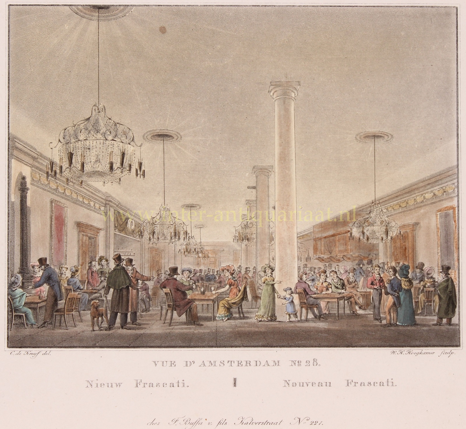 Buffa & Zn-- Frans - Amsterdam, Frascati theatre - after Cornelis de Kruyff, 1825