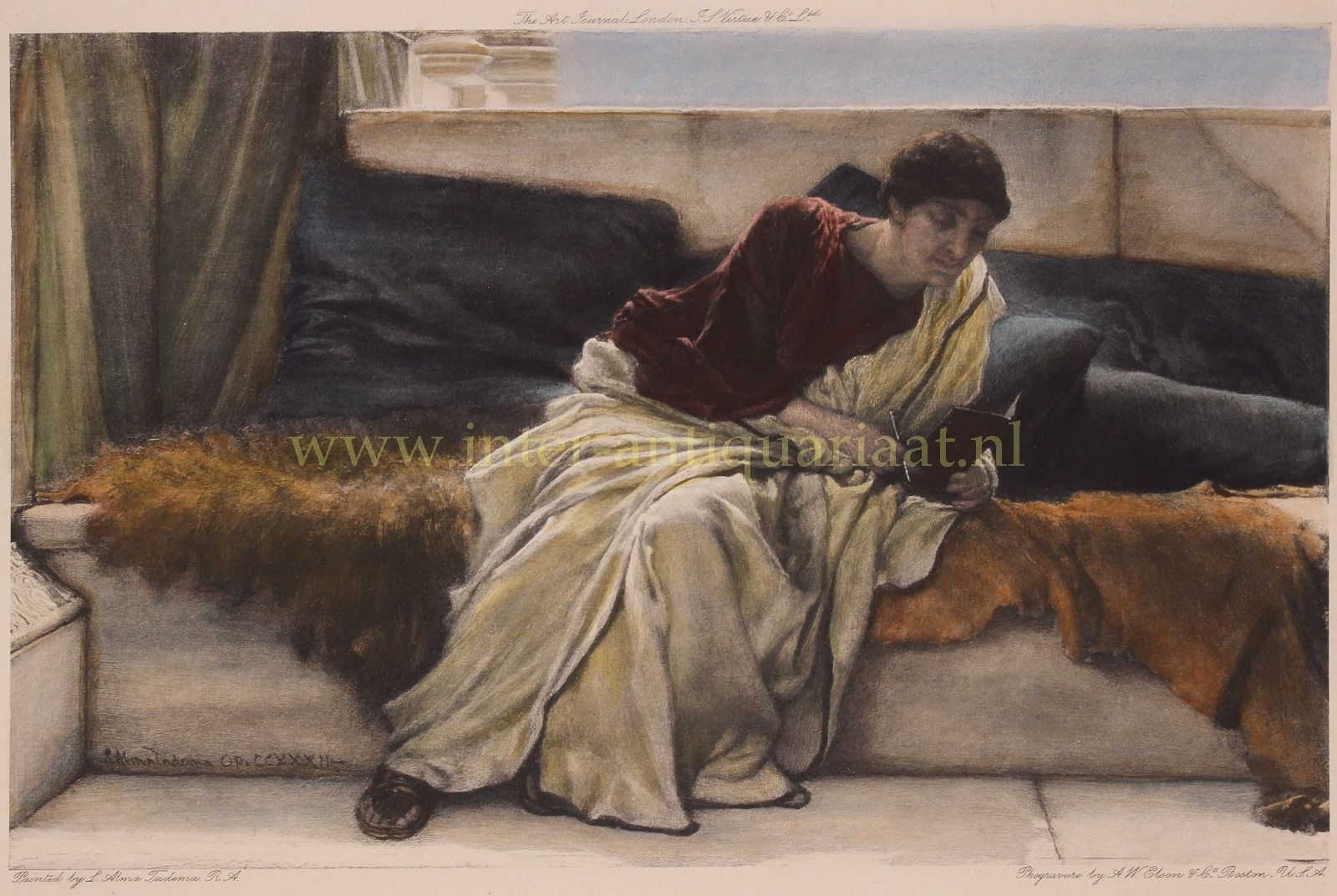 Alma-Tadema-- Sir Lawrence - A Difficult Line from Horace - Sir Lawrence Alma-Tadema, 1882