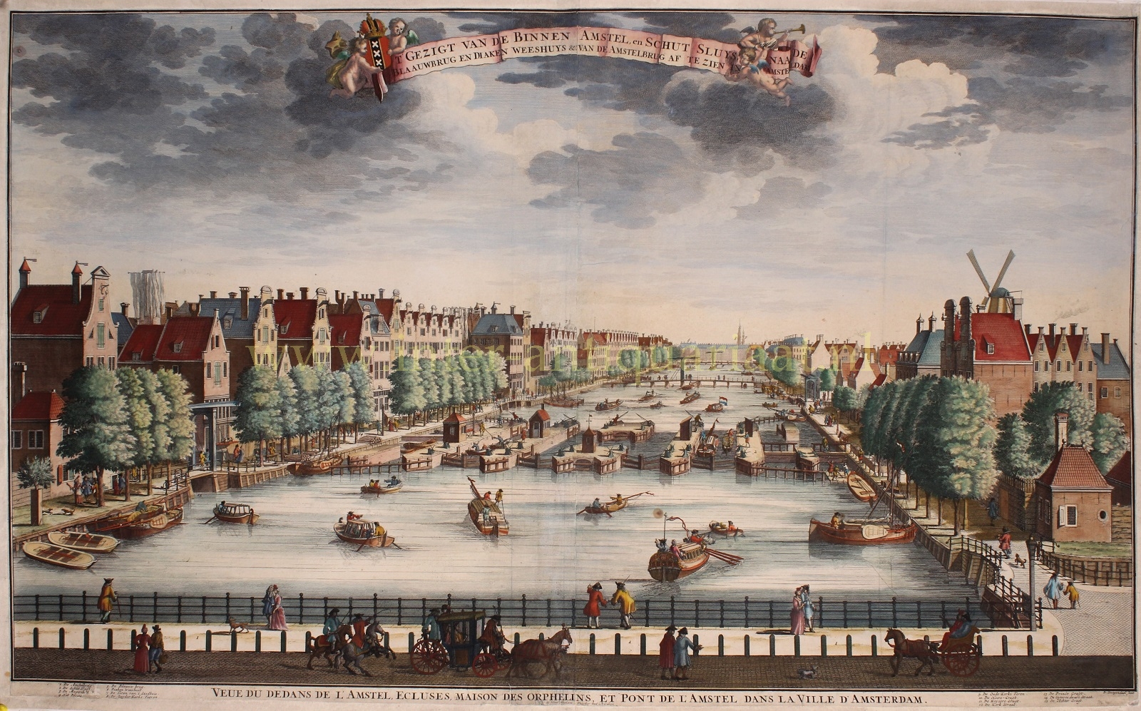 Stoopendael-- Danil - Amsterdam, Amstel canal - Danil Stoopendael + Widow Nicolaes Visscher, ca. 1720