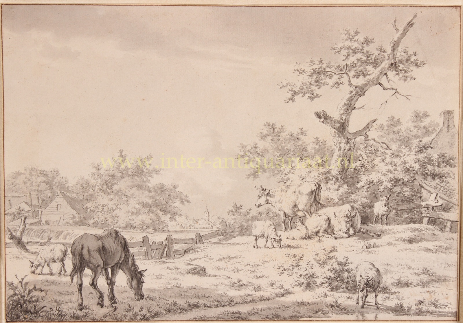 Cats-- Jacob (1741 - 1799) - Landscape with cattle - Jacob Cats, 1799
