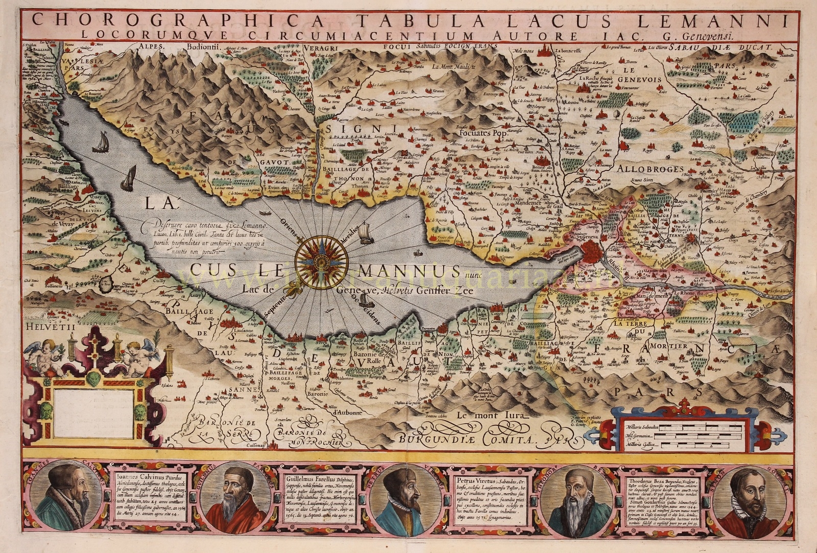 Hondius-- Jodocus - Lake Geneva, Switserland - Mercator-Hondius, 1606