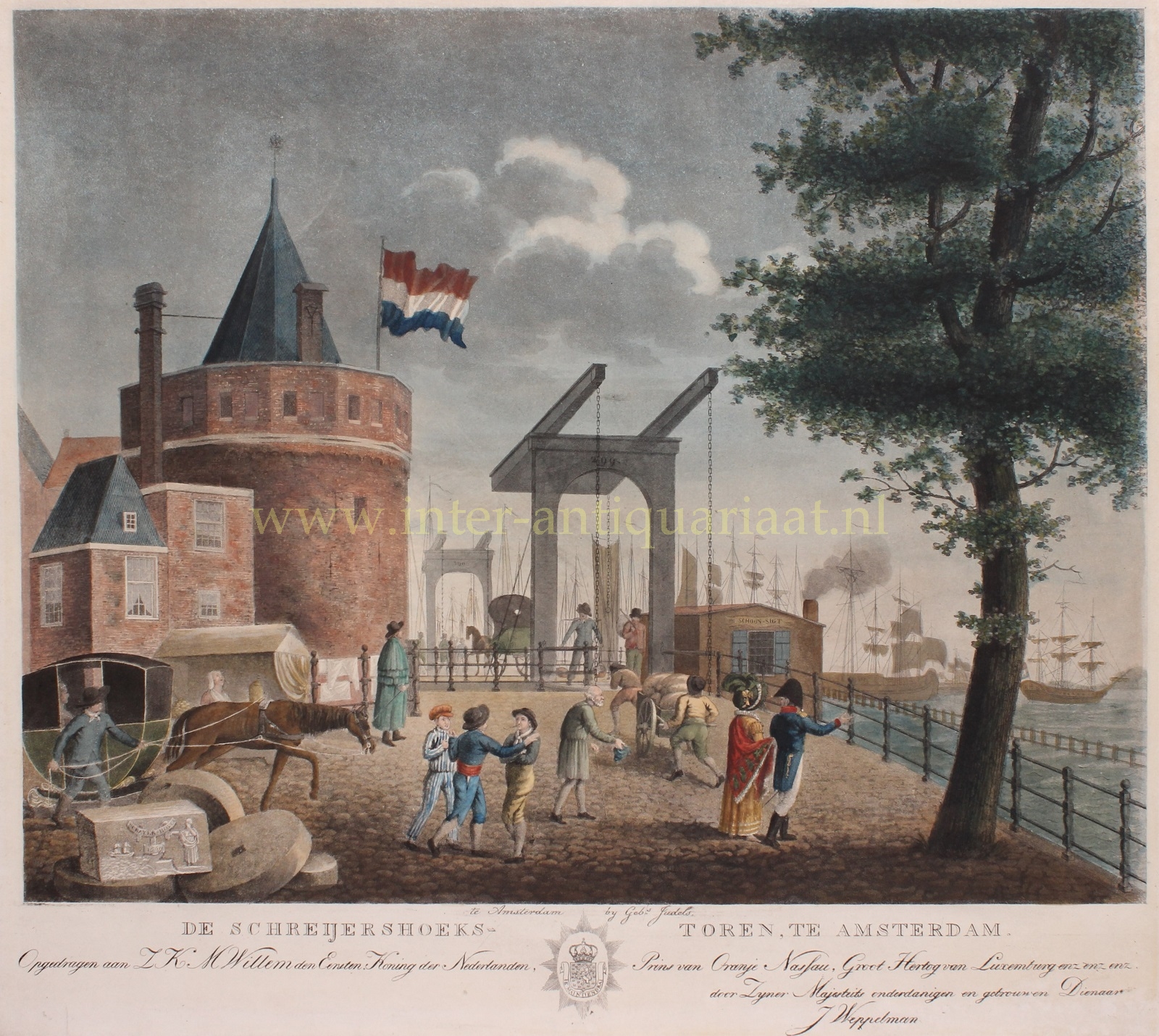 Hoogkamer-- W.H. - Amsterdam, Schreierstoren - Willem Hendrik Hoogkamer, c. 1830